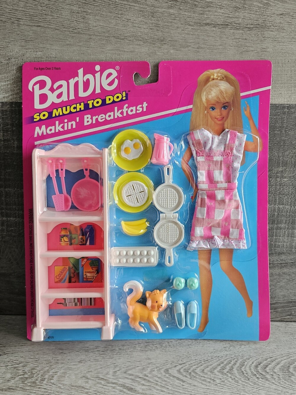 Barbie So Much to Do Makin' Breakfast Set Play Food Cat Kitten 1995 Mattel NRFB